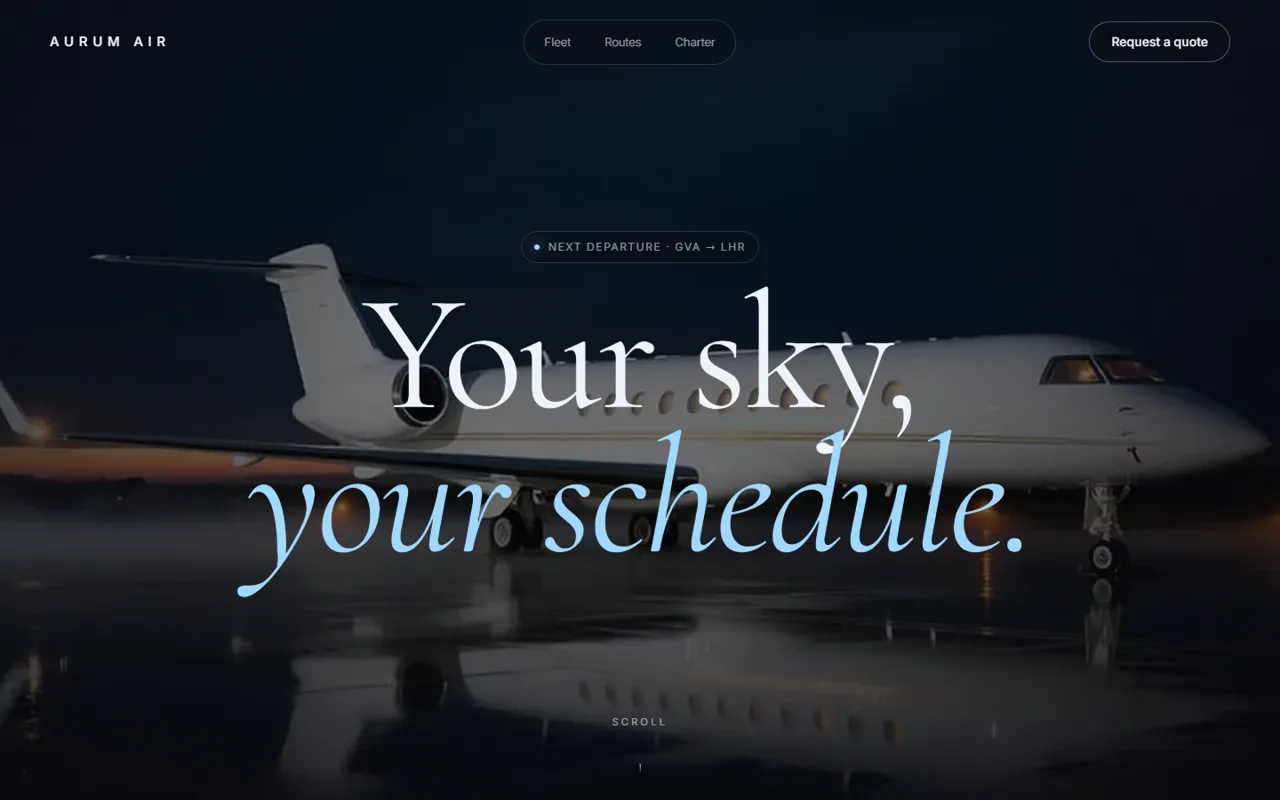 Aurum Air Private Aviation website template