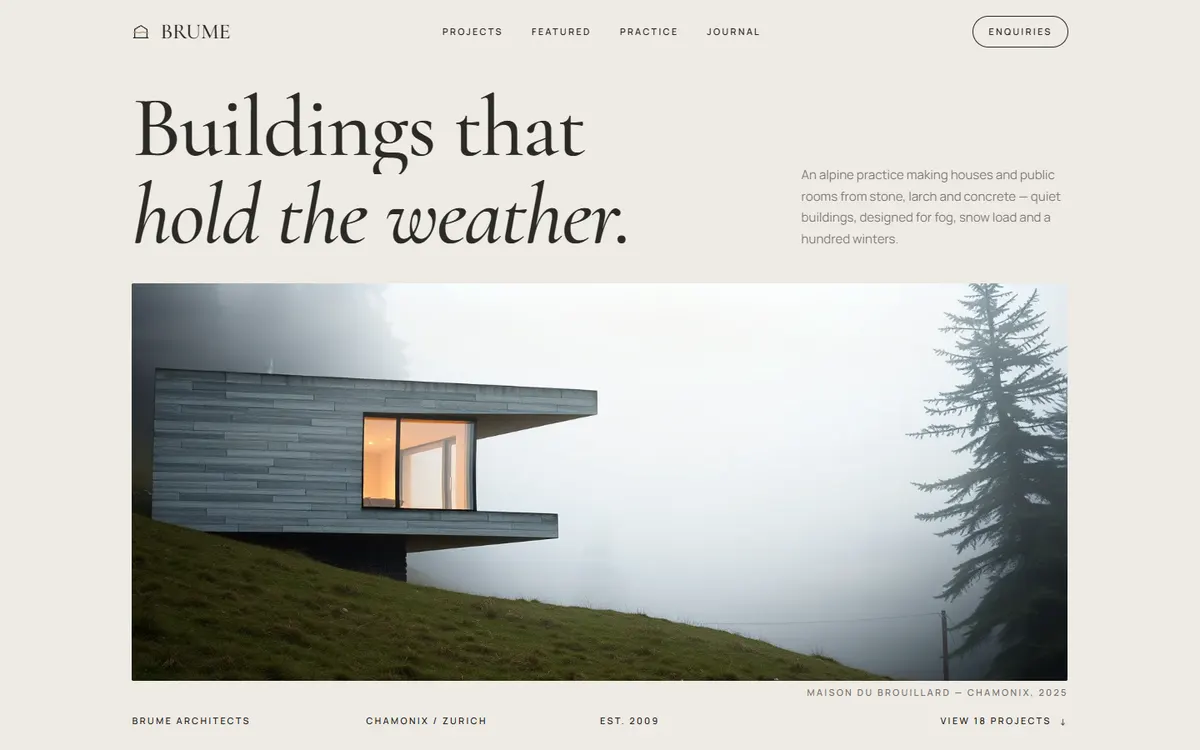 Depth-Map Architecture Portfolio website template