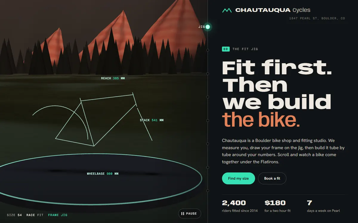Chautauqua Cycles: A Bike Built Tube by Tube website template
