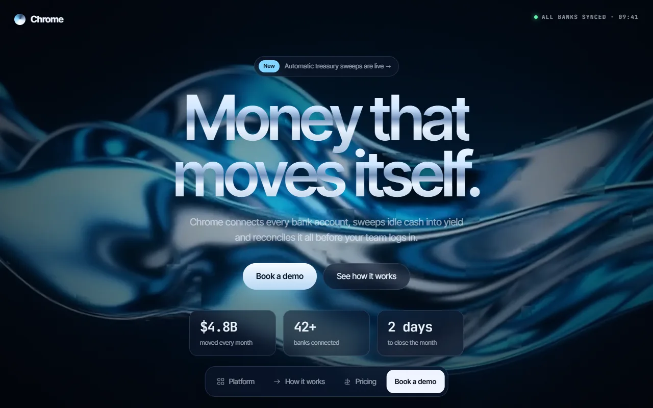 Chrome Capital Fintech Platform website template