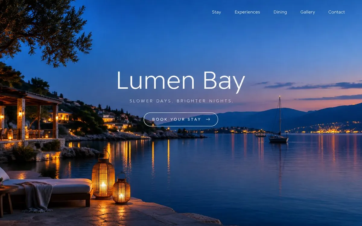 Covelight Coastal Hotel website template