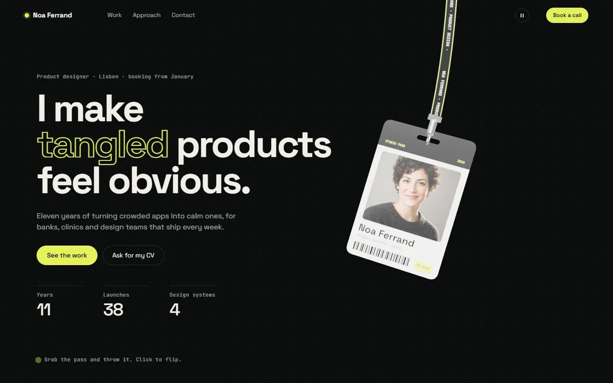 Ferrand Pass That Swings on Its Lanyard website template