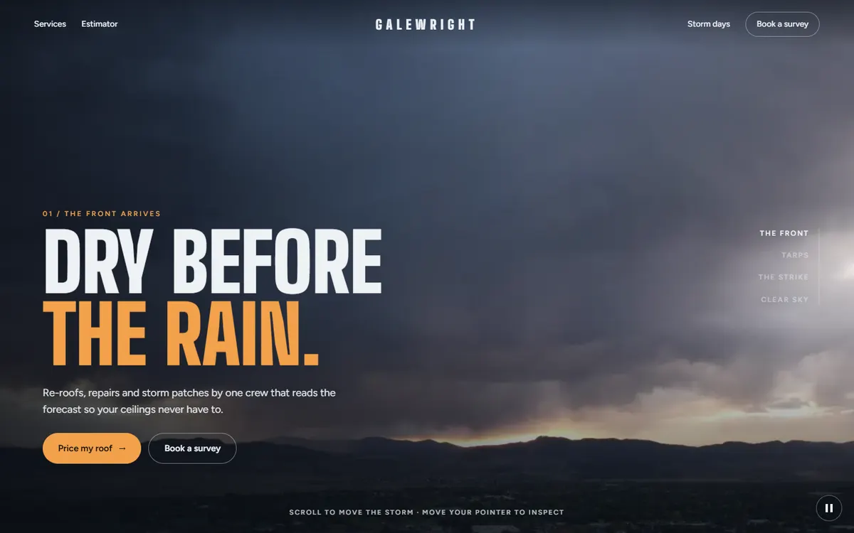 Galewright Storm You Scroll Through website template