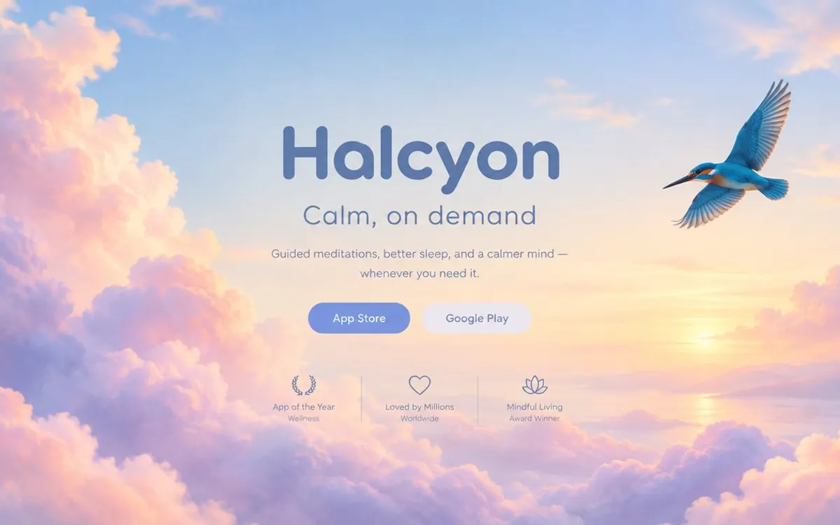 Glenmere Meditation App website template