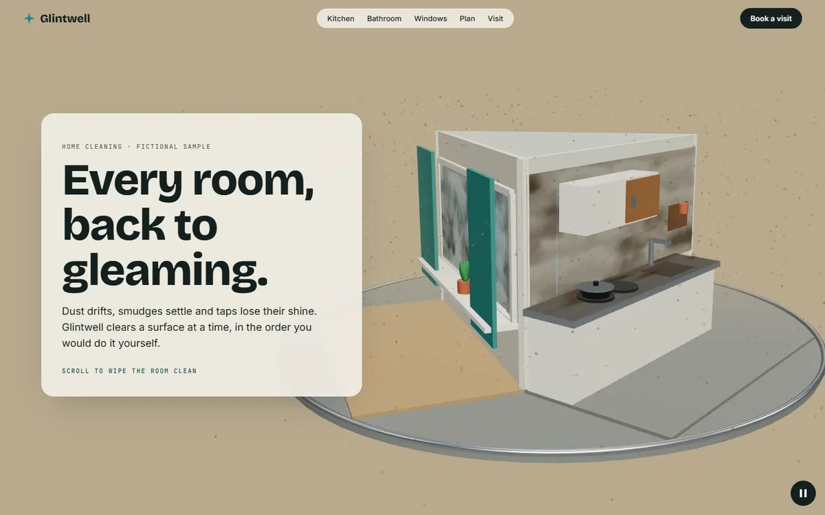 Glintwell Room That Wipes Itself Clean website template