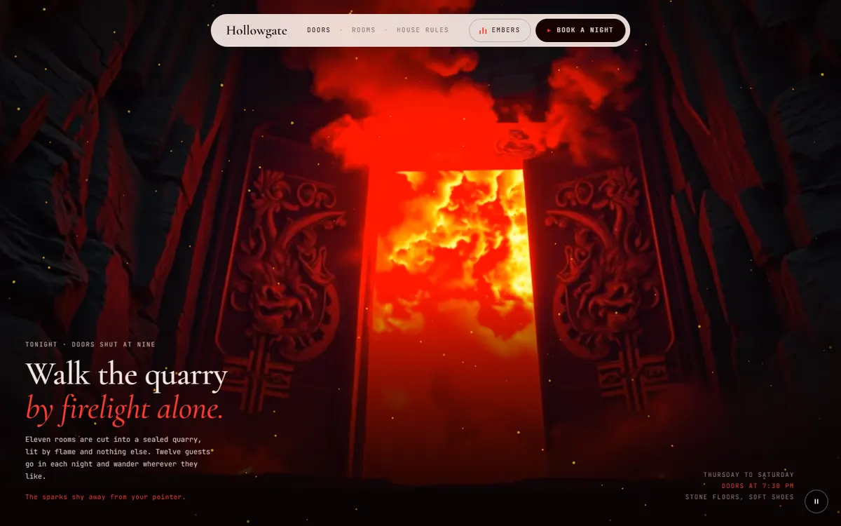 Hollowgate Basalt Doors in Red Smoke website template
