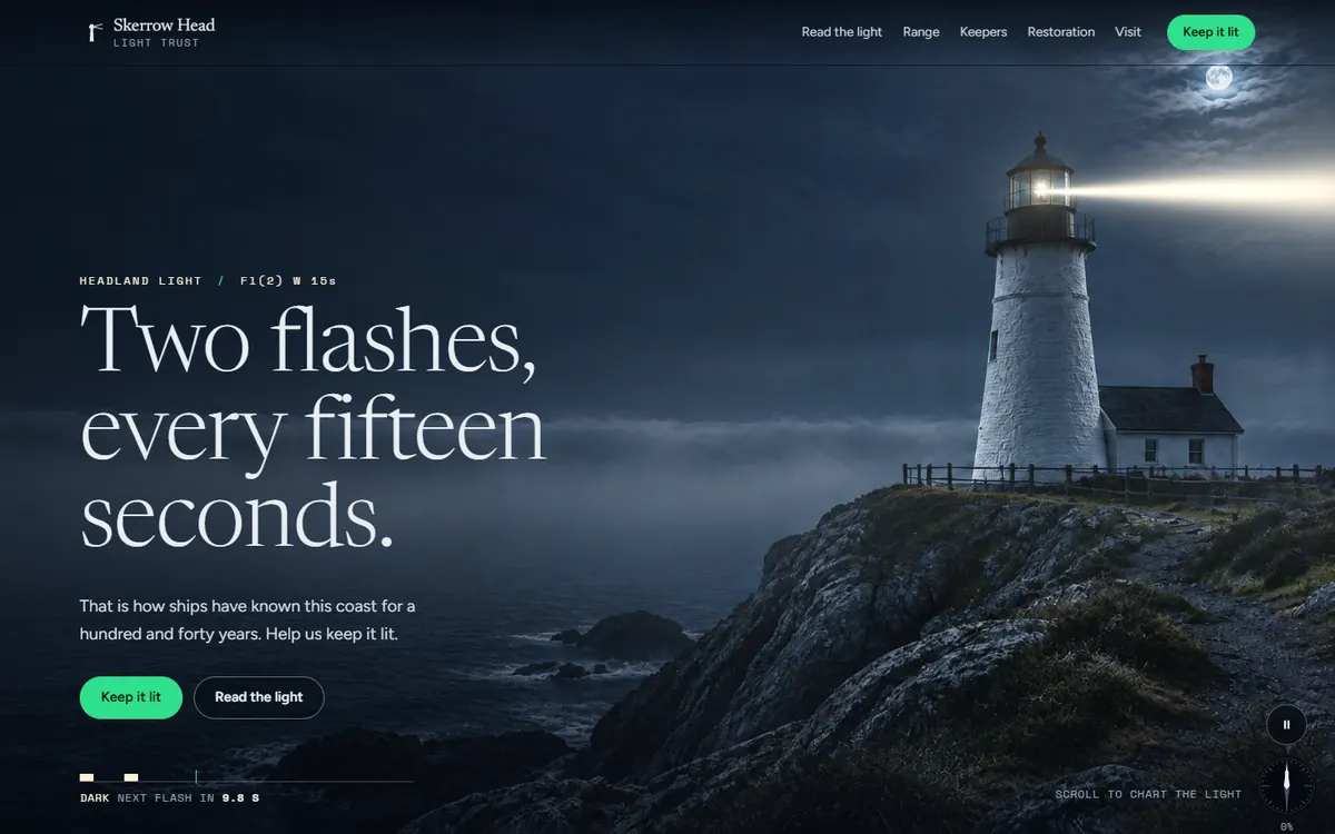 Keeper's Signal Lighthouse Trust website template