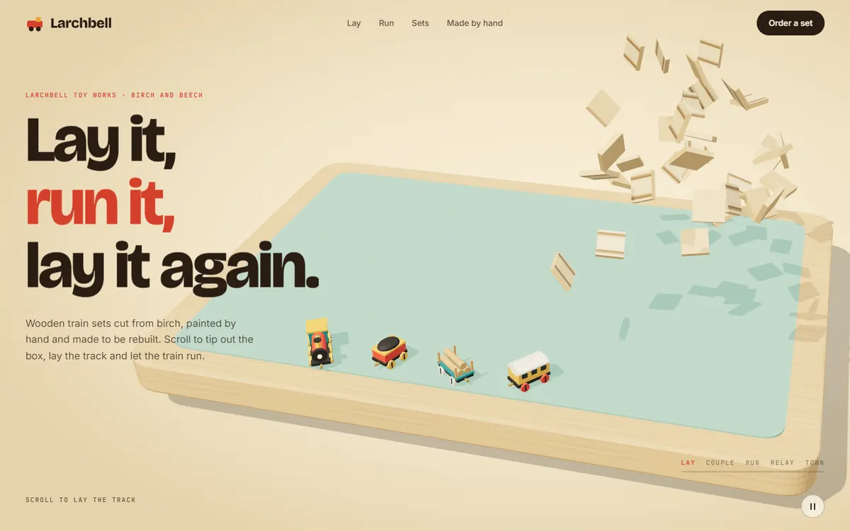 Larchbell Wooden Train That Lays Its Own Track website template
