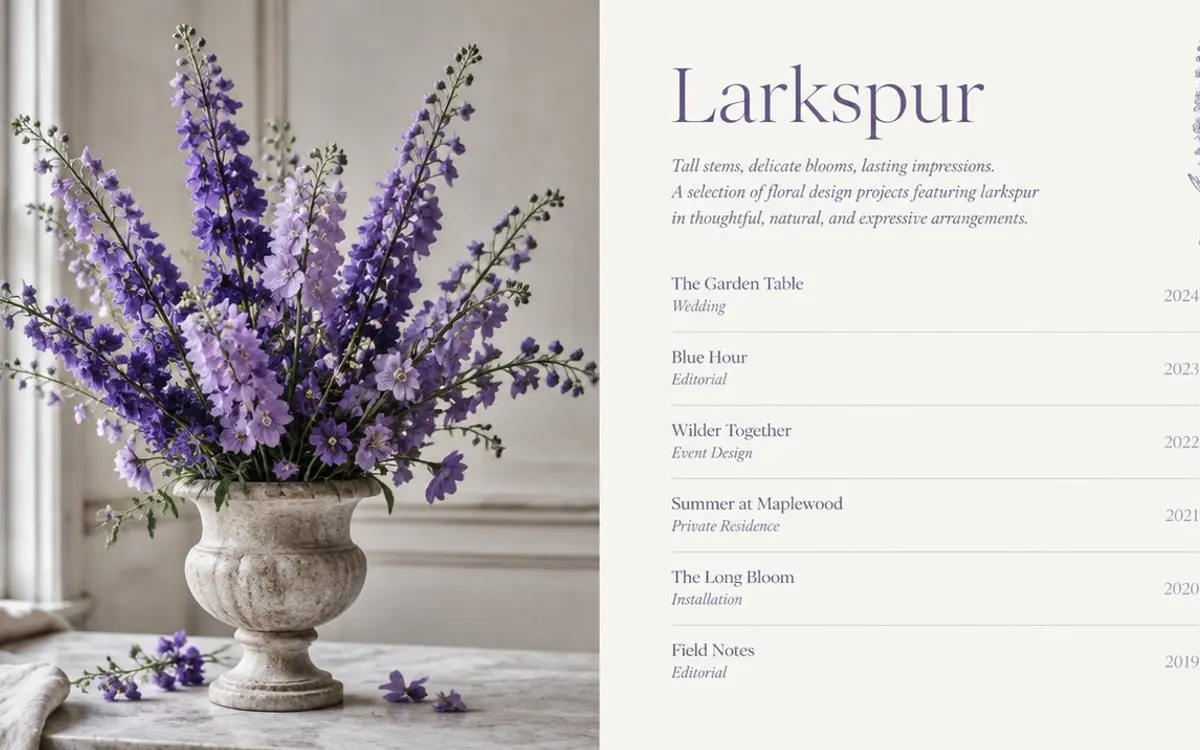 Larkspur Floral Studio website template