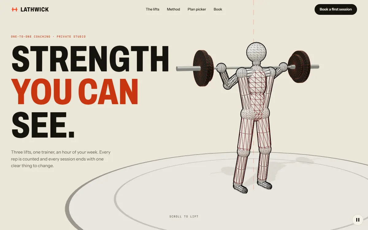 Lathwick Trainer That Squats, Pulls and Presses on Scroll website template
