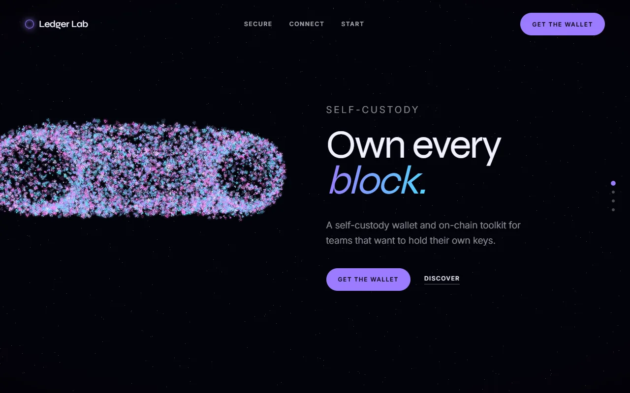 Ledger Lab Web3 Particle Scene website template