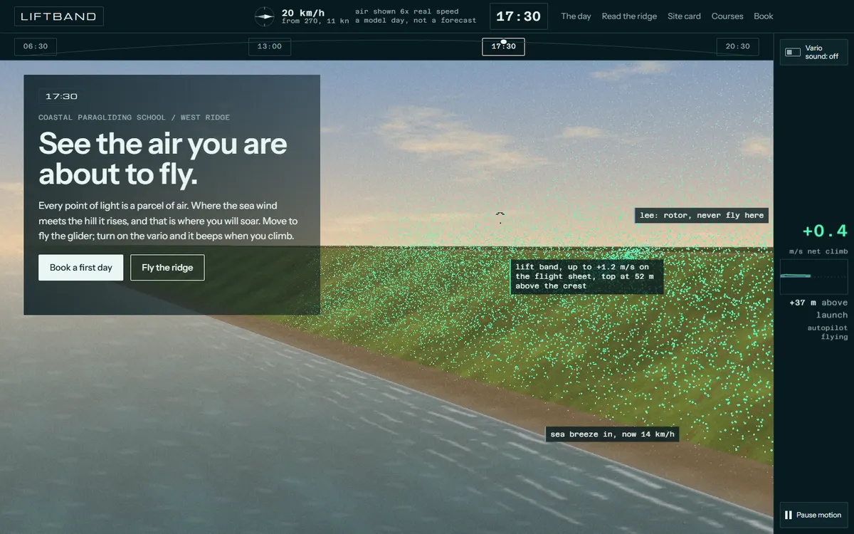 Liftband Ridge Paragliding School website template