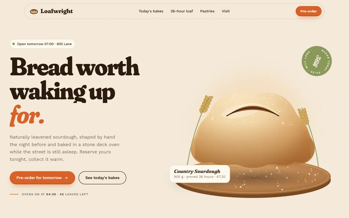 Rising Dough Bakery website template