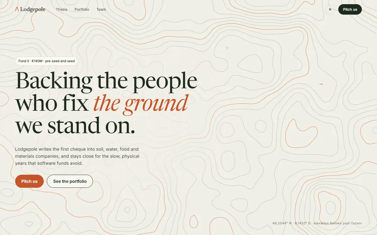 Lodgepole Live Contour Map Climate Fund website template