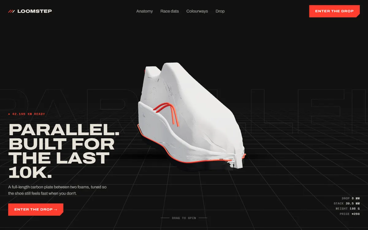 Runner Sole Layers 3D-2D-3D website template