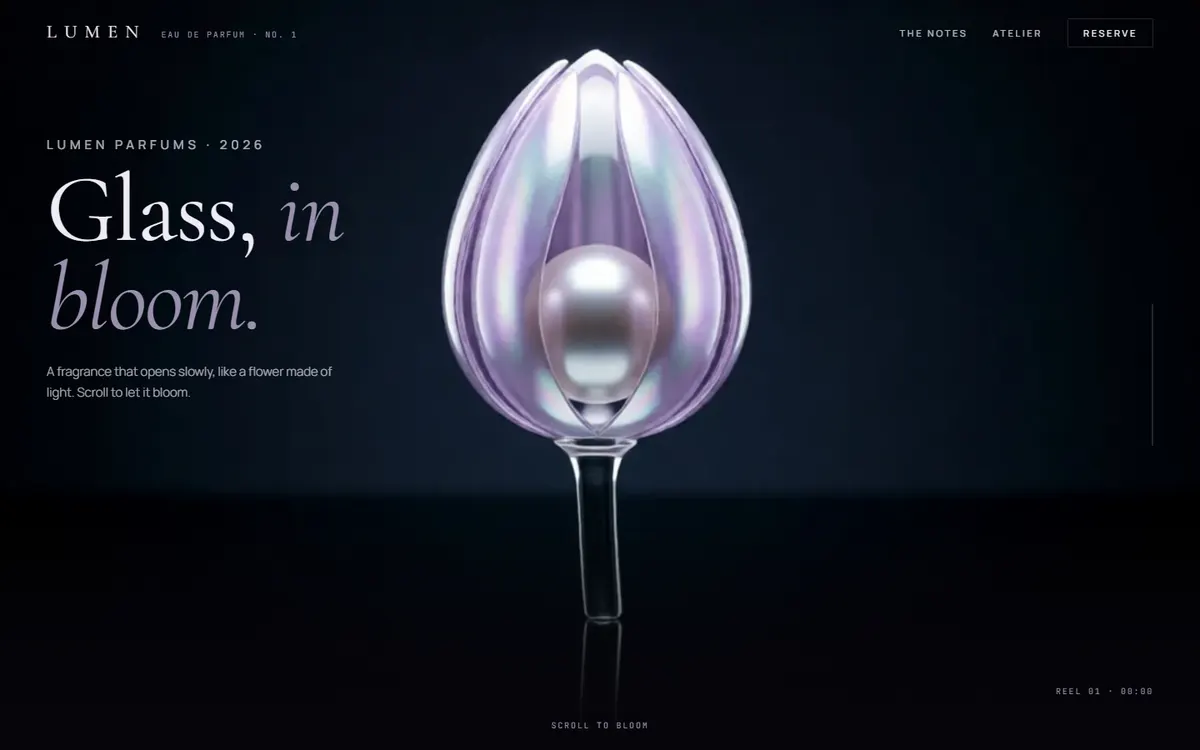 Lumen Glass Orchid Fragrance website template