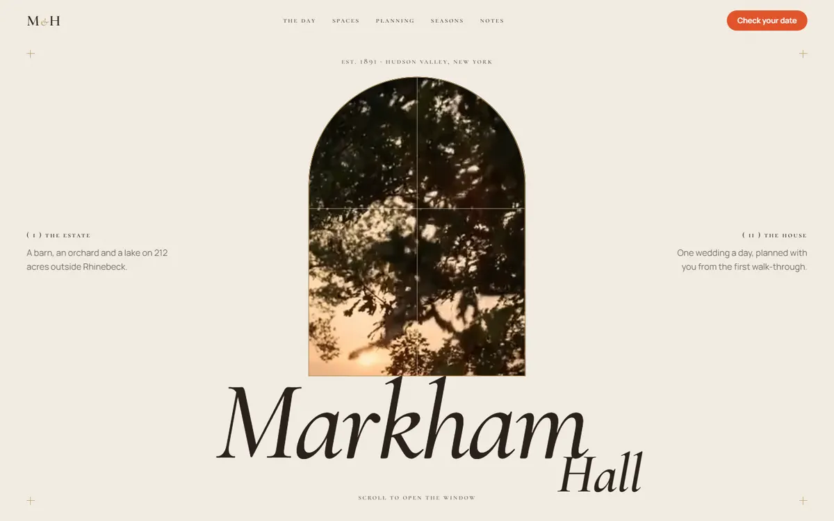 Markham Hall: A Hudson Valley Wedding Told Like a Film website template