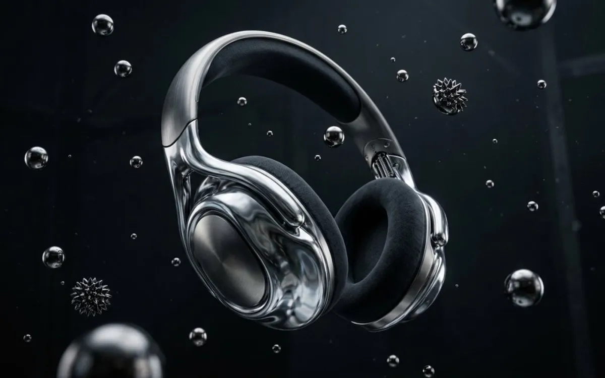 Tessaline Audio: Liquid Chrome Headphones website template