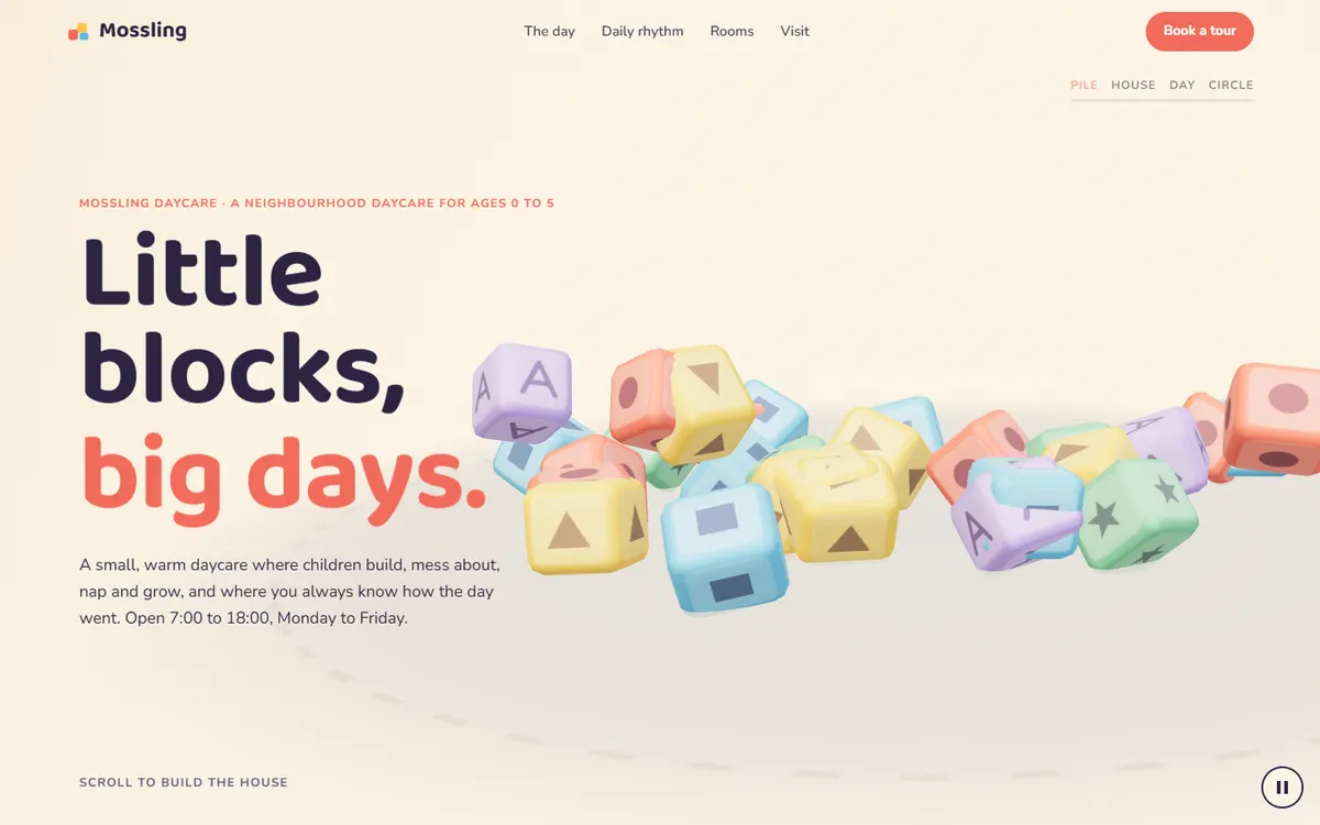 Mossling Blocks That Build a House and a Day website template