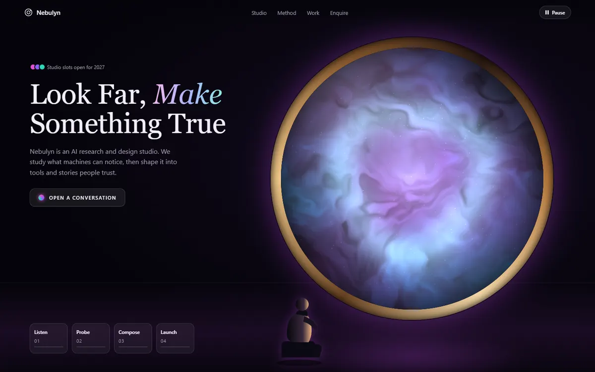 Nebulyn Porthole Onto a Living Nebula website template