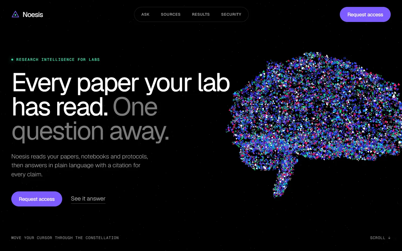 Noesis AI Research Brain website template