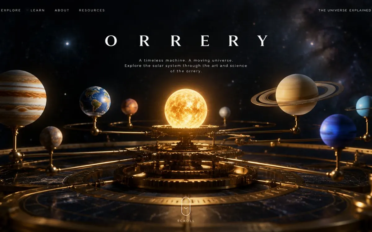 Orrery Astronomy Course website template