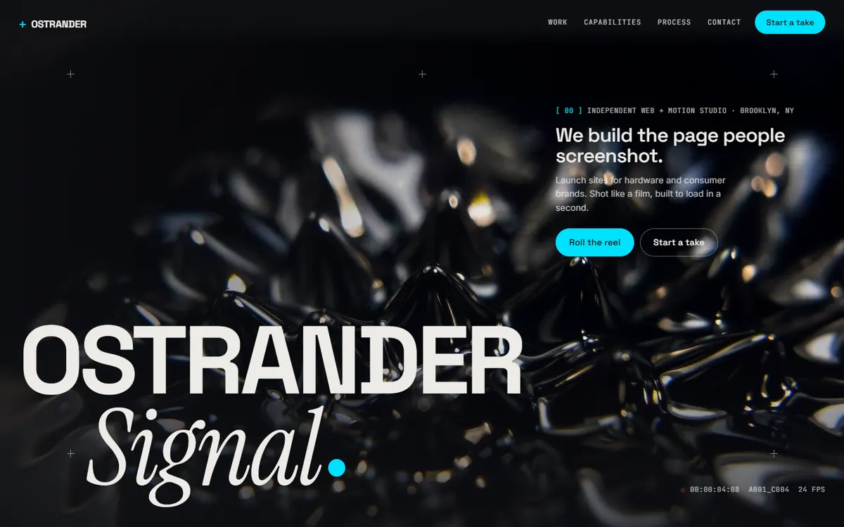 Ostrander Signal Cinematic Web Studio Site website template