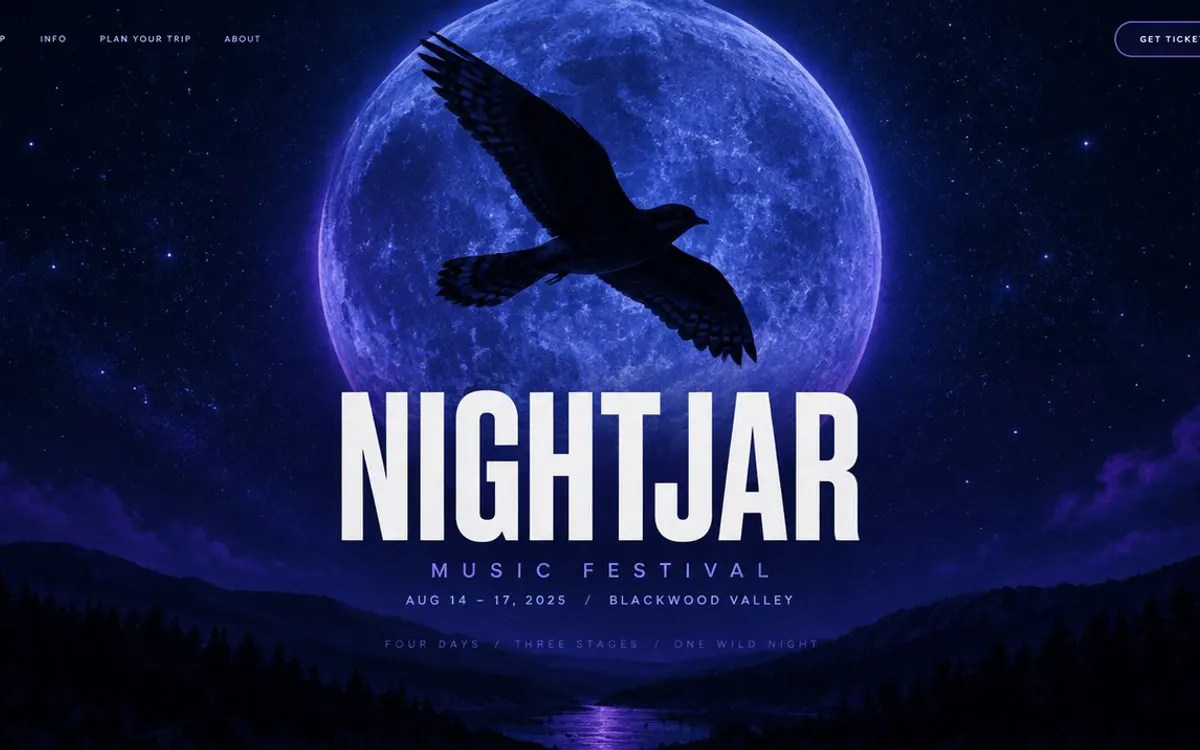 Pinewake Music Festival website template