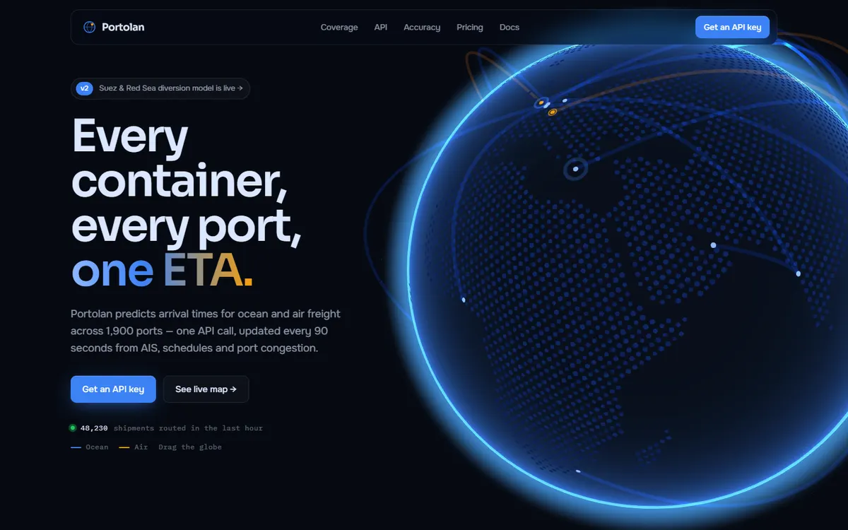 Dotted Globe Logistics Site website template