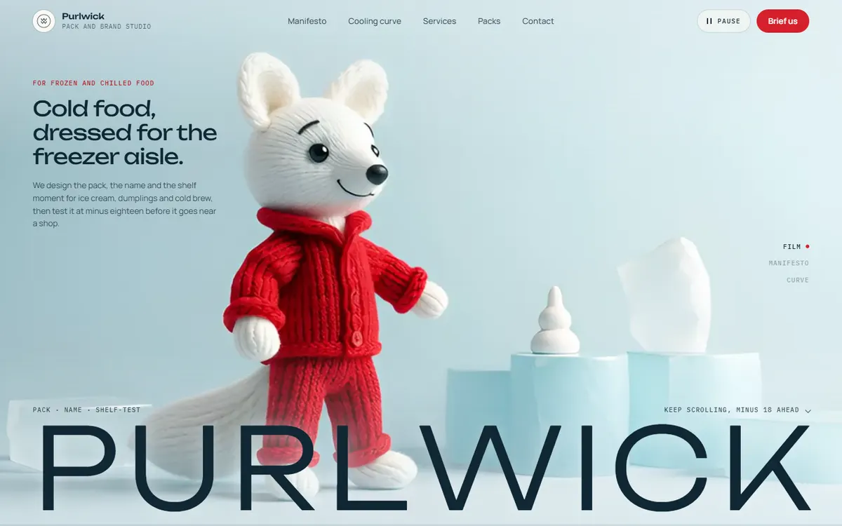 Purlwick Knitted Fox That Chills as You Scroll website template