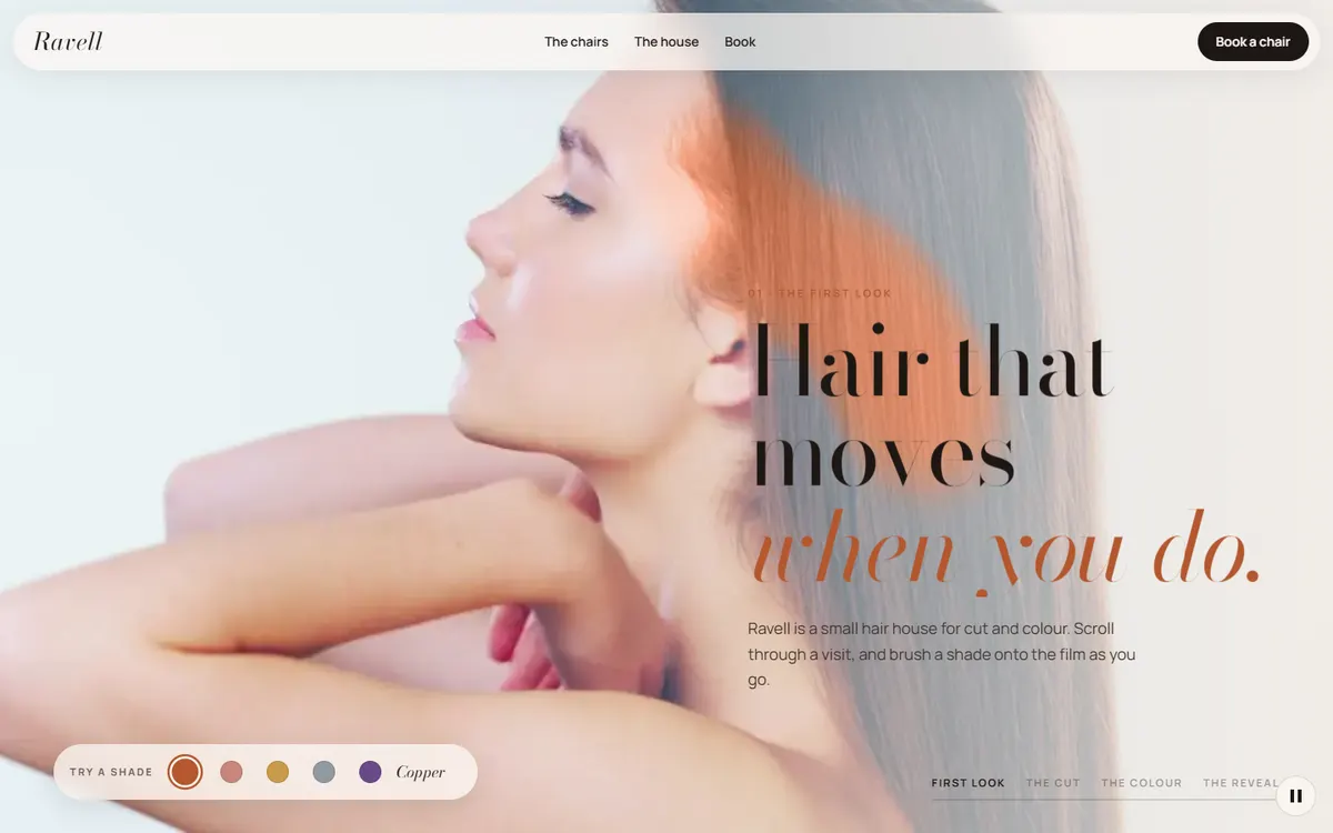 Ravell Hair House You Scroll Through website template