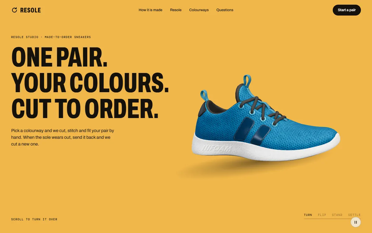 Resole Sneaker That Flips Onto Its Sole and Changes Color website template