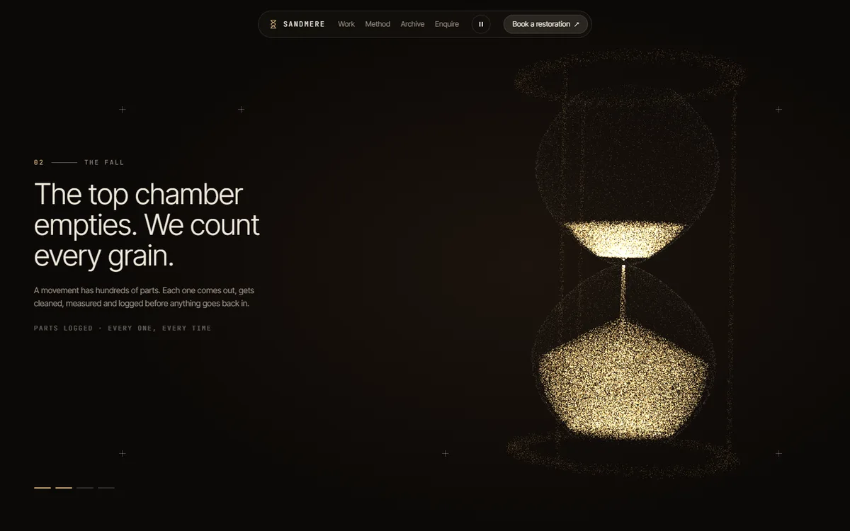 Sandmere Hourglass of Gold Grains website template