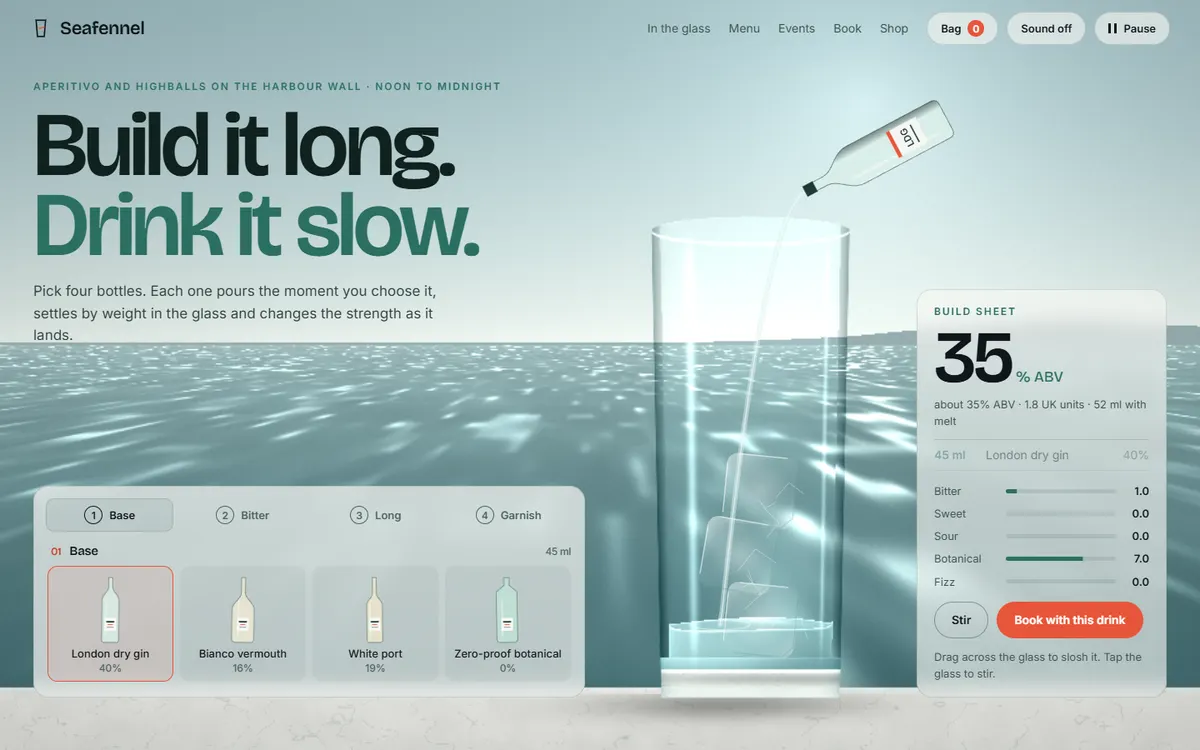 Seafennel Highball Bar website template