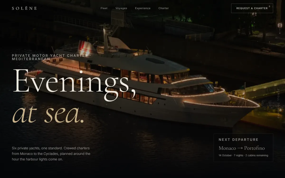Solène Yacht Charter website template