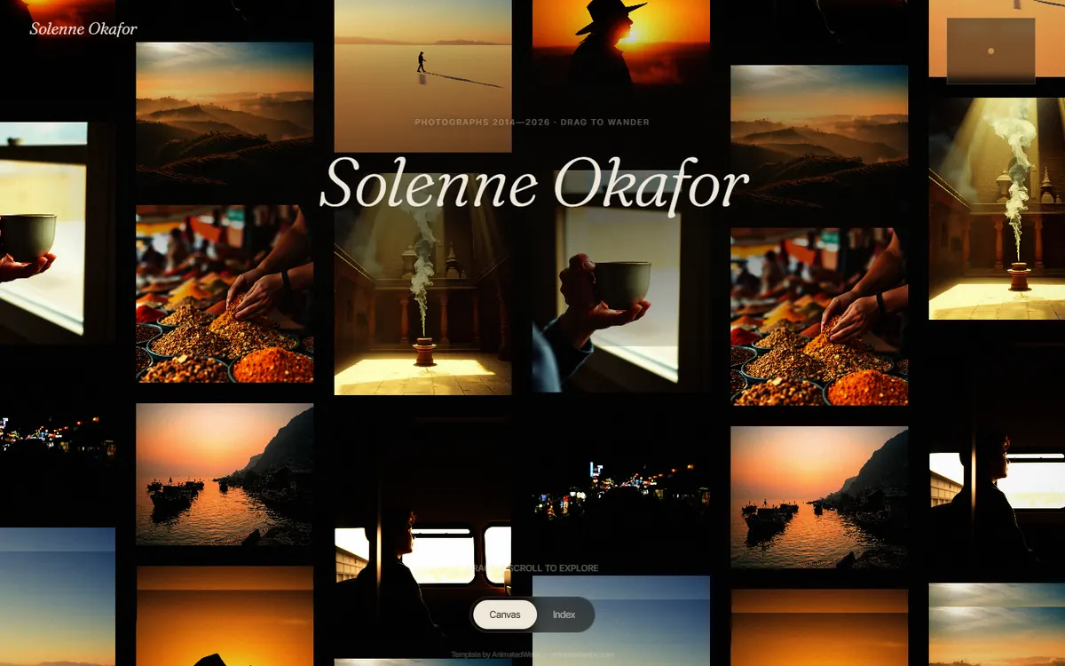 Infinite Drag Photo Canvas website template