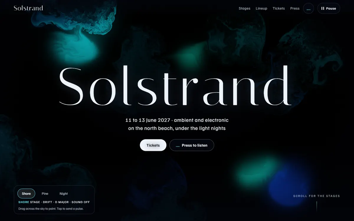 Solstrand Ambient Beach Festival website template