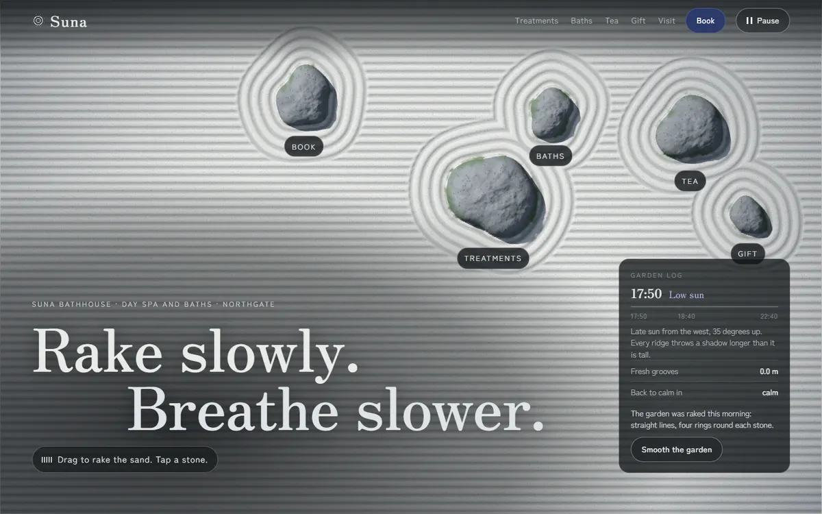 Suna Raked Sand Day Spa website template