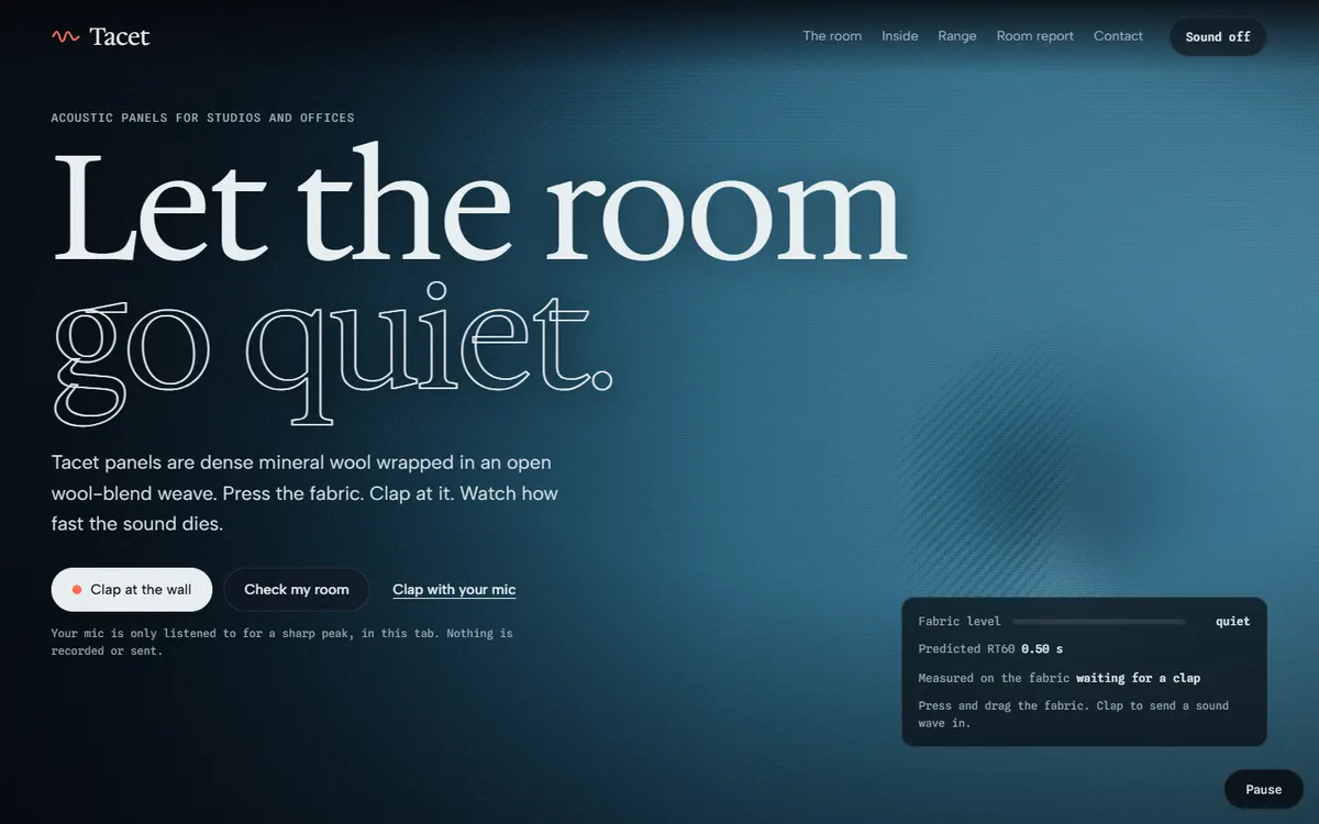 Tacet Acoustic Panels website template