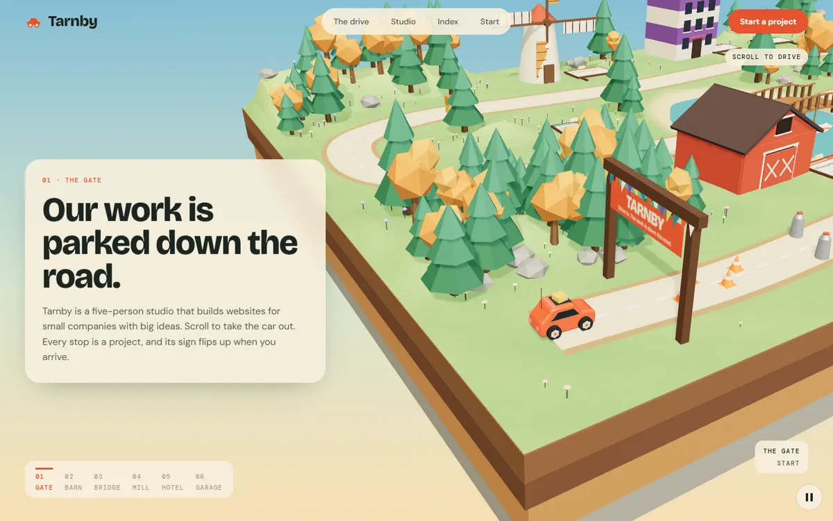 Tarnby Portfolio You Drive Through website template