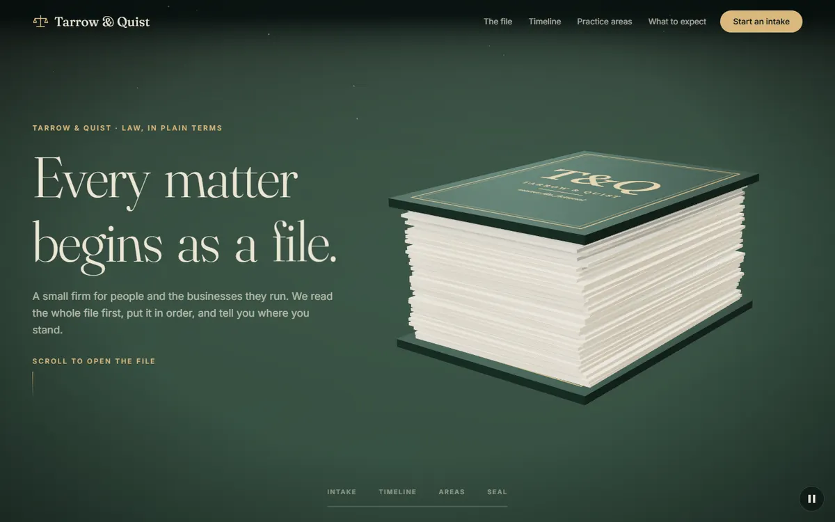 Law Firm Case File That Unfolds Into a Balance website template