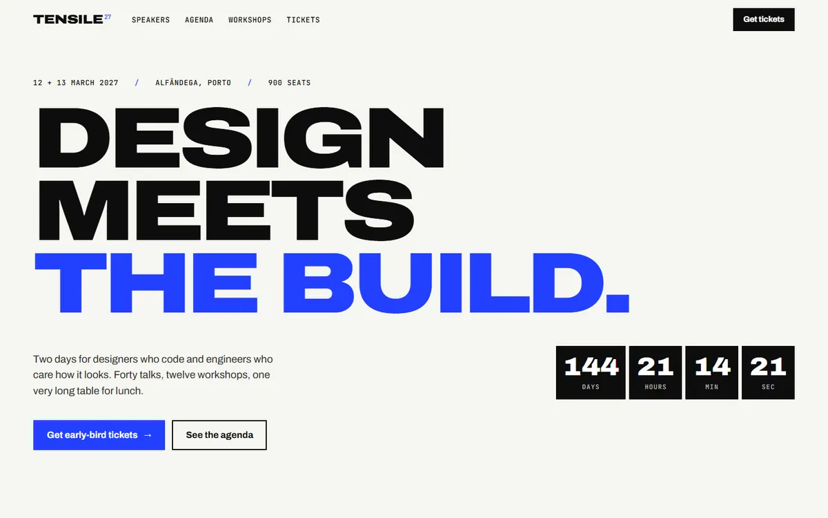 Tensile Design Engineering Summit website template