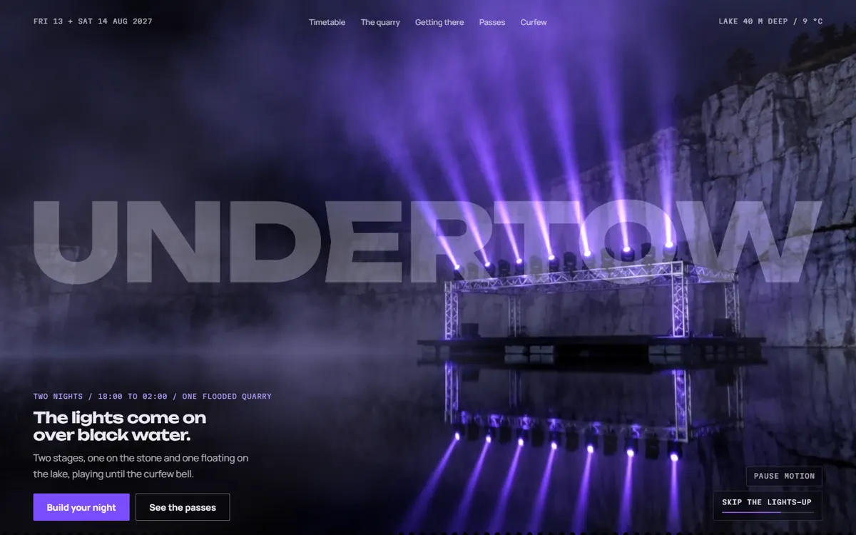 Undertow Quarry Festival website template