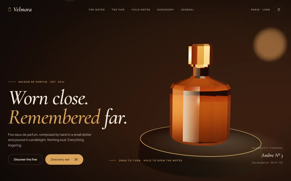 Amber Flacon Perfume House website template