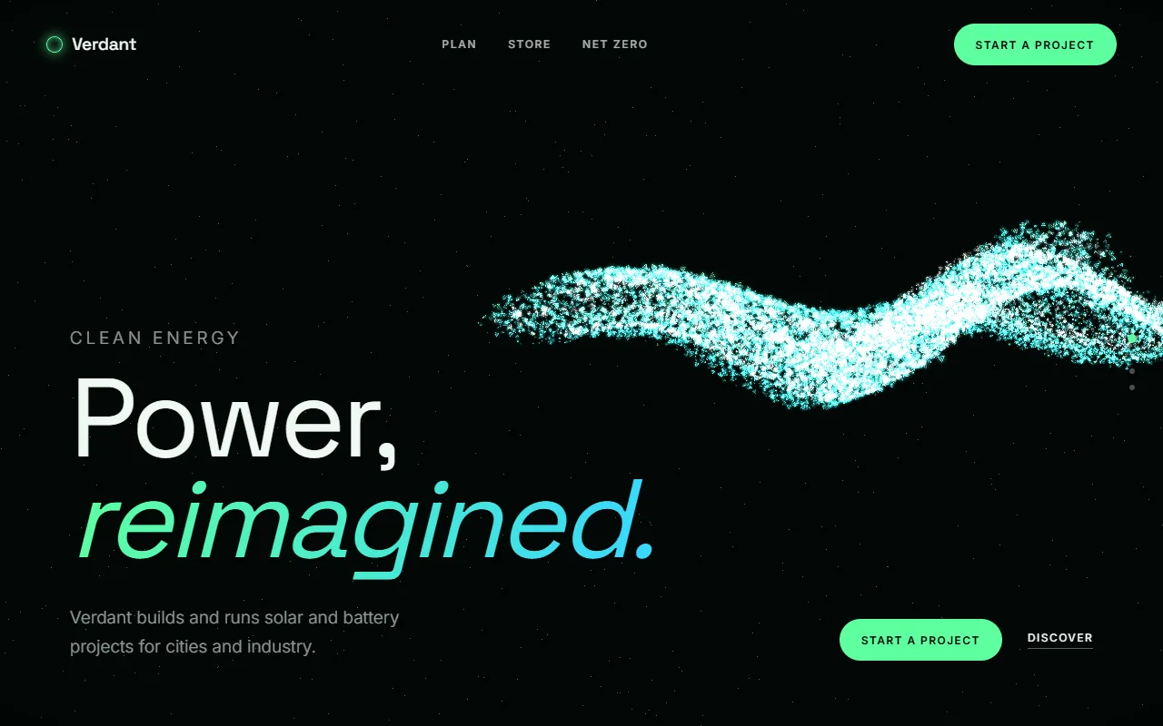 Verdant Climate Particle Scene website template