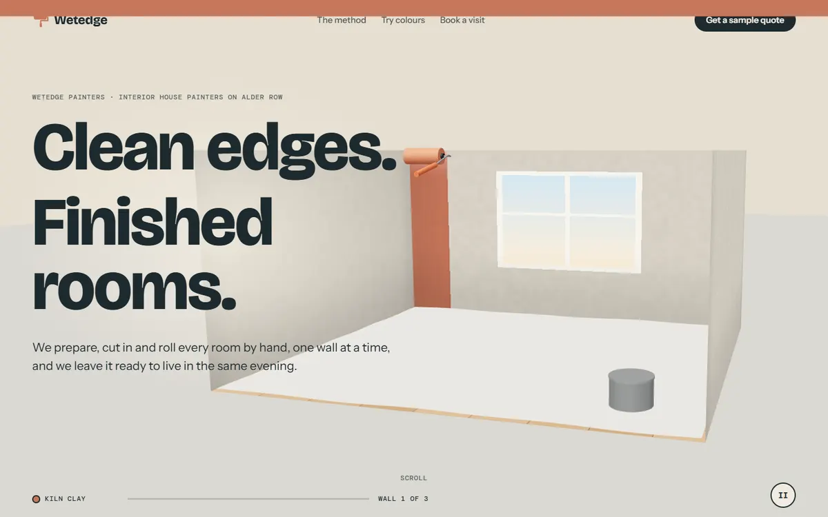 Wetedge Room That Rolls Itself Into Color website template