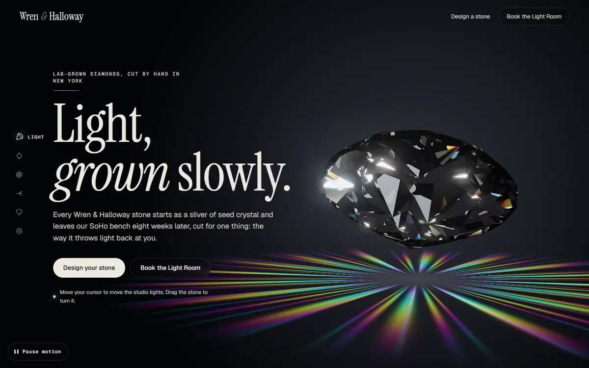 Wren & Halloway Ray-Traced Diamond House website template